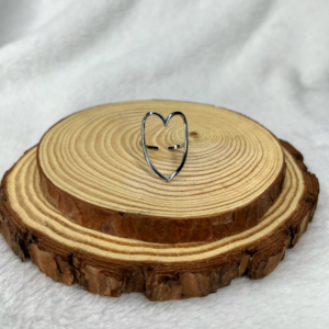 Bague fine COEUR argentée