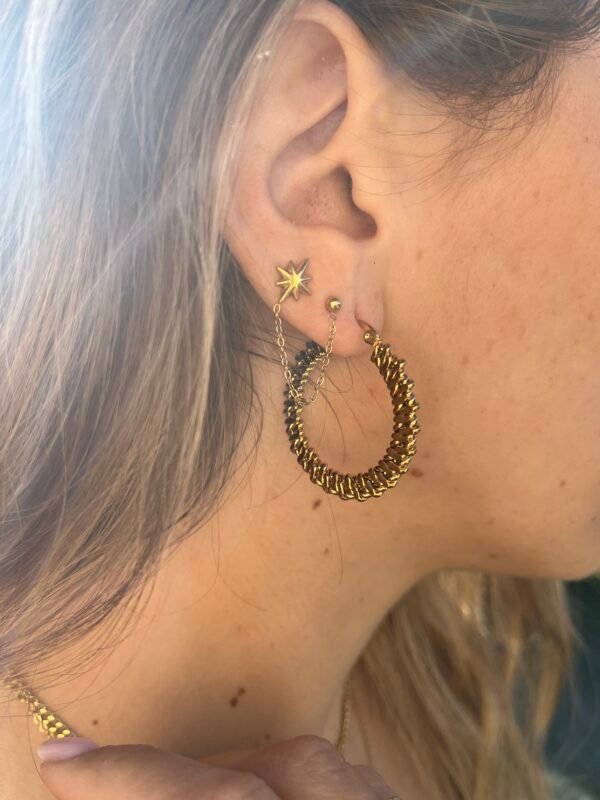 Boucles d'oreilles BEA dorées – Image 3