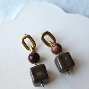 Boucles d&rsquo;oreilles PAULE marron