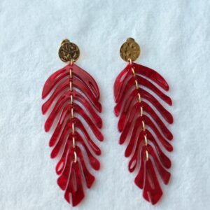 Boucles d&rsquo;oreilles SOLANGE rouge