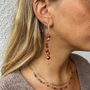 Boucles d&rsquo;oreilles GÉO rouges