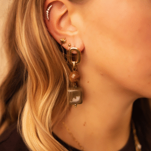 Boucles d&rsquo;oreilles PAULE marron