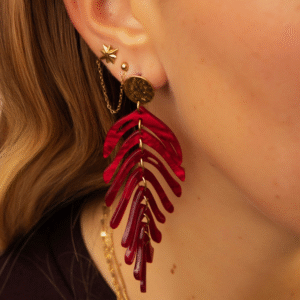 Boucles d&rsquo;oreilles SOLANGE rouge