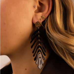 Boucles d&rsquo;oreilles SOLANGE noire