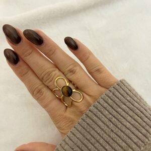 Bague FLEUR marron