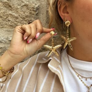 Boucles d&rsquo;oreilles grande ETOILE dorées