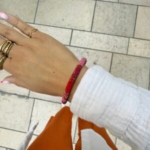 Bracelet népalais ANITA rouge rose