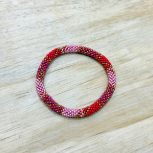 Bracelet népalais ANITA rouge rose