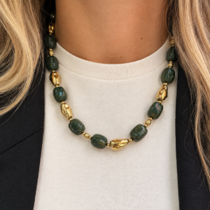 Collier LESLY vert doré