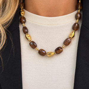 Collier LESLY marron doré